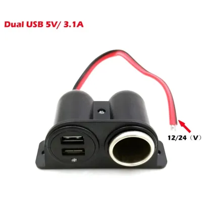 12-24V Charger Mobil Car Soket Splitter Pengisi Daya Mobil Soket USB Ganda Pengisi Daya Ponsel Untuk Mobil Dan Rv Outlet Aksesoris