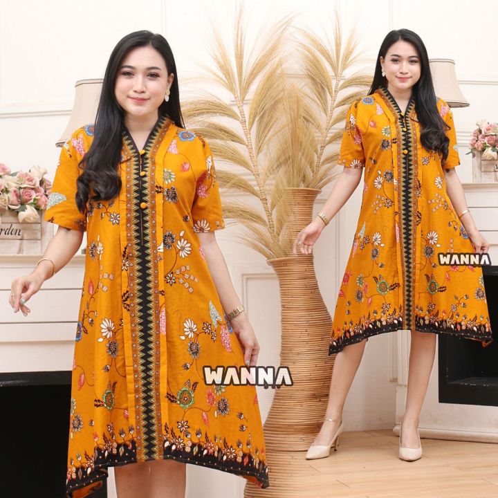 DRESS BATIK WANITA ELEGAN GAUN PESTA MODERN Lazada Indonesia