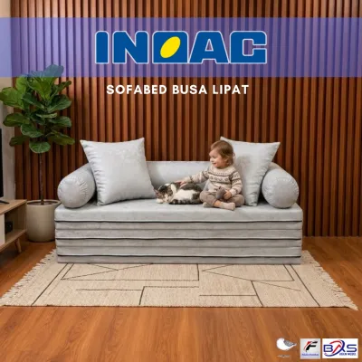 Sofabed INOAC Busa Lipat Model Trifold Gratis Bantal Guling Anti Kempes