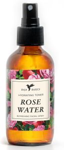 Baja Basics Rose Water Spray for Face & Hair Toner Mist 4 oz Pure rose water toner mist for face scalp curls locs and dry strands.