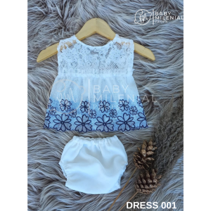 Dress Bayi Perempuan 0 3 Bulan Baju Aqiqah Warna Putih Bunga Bahan Katun Properti Foto Newborn