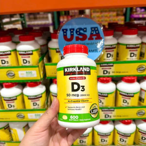 VITAMIN D3 KIRKLAND SIGNATURE 2000IU 600 VIÊN – BỔ SUNG D3 HỖ TRỢ XƯƠNG CHẮC KHỎE - Hỗ trợ xương & răng khỏe mạnh: Vitamin D3 giúp cơ thể hấp thụ hiệu quả Canxi & Photphat từ đó duy trì xương chắc khỏe răng bền đẹp & cơ bắp khỏe mạnh.
