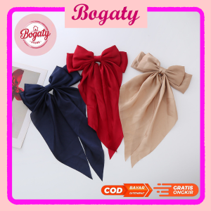 AKSESORIS JEPIT RAMBUT PITA KAIN PANJANG ELEGAN WANITA DENGAN VARIAN WARNA / PITA PANJANG