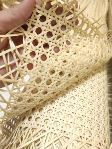 (Cắt lẻ) Lưới mây mắt cáo nhựa (KHỔ 50 CM) màu vàng nhạt trang trí nội thất nhà cửa bền đẹp