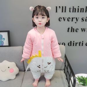 1015 Baby Sleeping Bag Autumn and Winter Thickening 1-2-3-4 Year-Old Baby Cotton Constant Temperature Sleeping Bag Four Seasons Children Footed to Prevent from Being Kicked off