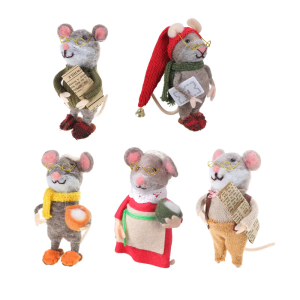 ตุ๊กตาหนูโมเดลตัวจิ๋วสักหลาดขนแกะตัวการ์ตูนคริสต์มาสสำหรับตกแต่งบ้านหรืองานปาร์ตี้ตามธีม