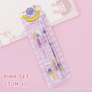 5Pcs/8PCS Pack Cute Childrens Cartoon Pencil Set With Ruler Eraser Sharpener School Students Stationery Gift Box Supplies