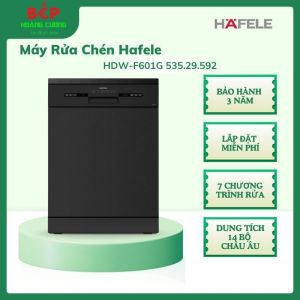 Hafele HDW-F601G Máy Rửa Chén 535.29.592 14 Bộ – Nút Nhấn Màn Hình LED – Hẹn Giờ Linh Hoạt – Miễn Phí Lắp Đặt