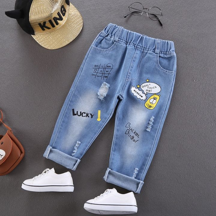 2-7 Years Children Spring Jeans Casual Print Denim Pants Autumn ...