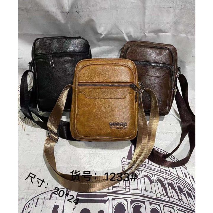 Ready Stock Men s Pu Leather Sling Bag Beg Sandang Lelaki Kulit Beg Silang Lelaki Waterproof Crossbody Bags Shoulder Bag Lazada