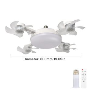 E27 Ceiling Fan Invisible Remote Control Fan Light 2 IN 1 LED Ceiling Fan With Remote