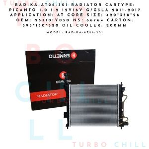 Nissan Cartype Picanto 1.0 1.2 12V 16V G 2011 AT Oil Cooler Core Size PA 420*358*26 RAD-KA-AT26-301