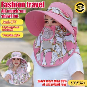 Breathable Detachable Hat with Face Cover for Women Ideal for Spring and Summer Outdoor Activities Perfect for Sun Protection Tea Picking and Shoulder Covering Featuring High-Quality Fabric and Broad Brim.