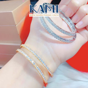 {loại 1} Vòng tay full đá cz nhân tạo xi bạch kim/mạ vàng bền màu Kami VF01