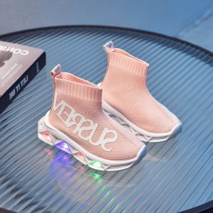 (LOLI-JKT) SP-SUS SEPATU BOOTS ANAK LED FULL RAJUT ANTI SLIP ON SIZE 21-30