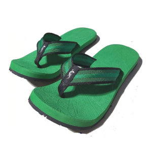 Outdoor slippers SANTH054 1070 black x green with green slipsole (Available Sizes 5 6 7 8 9 10 11 12)