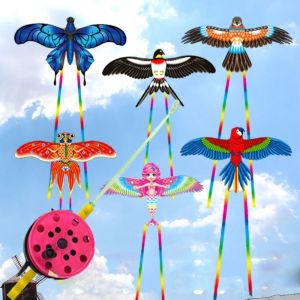 YESHE 50/60cm Plastic Eagle Kite Cartoon Easy Flying Flying Bird Kites High Quality with Tails Large Eagle Kites Garden Outdoor Sports