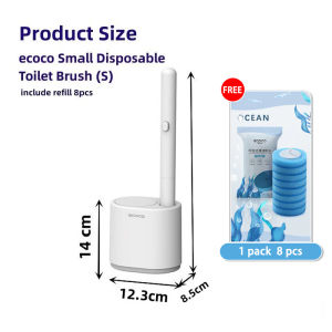 Wall-Mounted Disposable Toilet Brush Set - No Drilling Required 360° Cleaning with Brush Head Storage | No More Keeping Of Dirty Brush