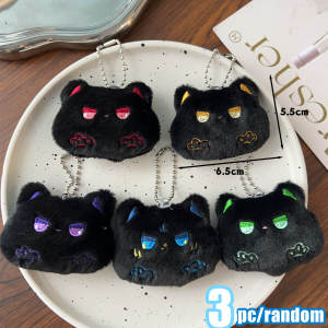 【♡Lovely girls house♡】5Pcs Black Cat Plush Keychain Cute Cat Doll Key Holder Soft Fluffy Ins Animal Plush Key Chain