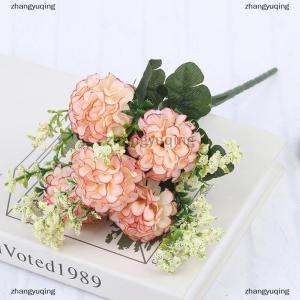 [COD] zhangyuqing 1 Bouquet 5 Heads Hydrangea Silk Flower Artificial Flower Holding Flowers Decor