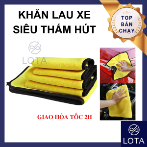 KHĂN LAU XE CHUYÊN DỤNG 2 LỚP MICROFIBER SIÊU THẤM HÚT khăn lau chống bám vết ố đa năng lau xe máy ô tô LOTA SHOP