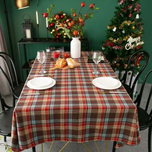 ANHEY Thick Colourful Checked Square Classic Party Dining Tablecloths Tablecloth Christmas Decorations Table Cover