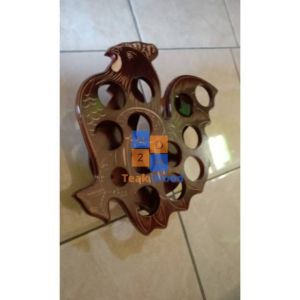 MD2H- Tempat Aqua air mineral Gelas ayam Kayu Jati Asli Blora isi 12lubang