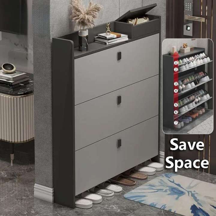 Simple And Modern Storage Reference: Ultra Thin Shoe Cabinet For Home Entrance Large Capacity Flip