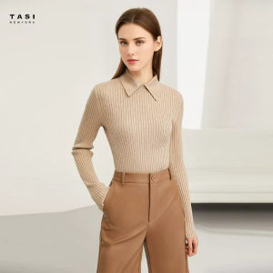 Autumn new commuter collar pit striped volcanic yarn sweater slim woman show thin coat  MY2-1244TM4058-B