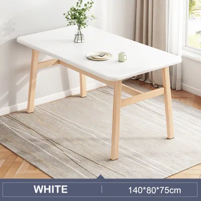 Nordic Dining Table Small Household Modern Simple Solid Wood Dining Table Simple Rental House Rectangular Dining Table