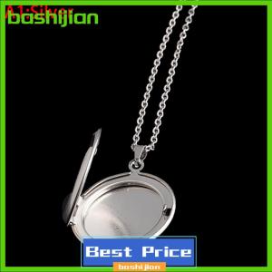 bashijian Stainless Steel Photo Locket Necklace 3 Colors Open Round Pendant Necklaces