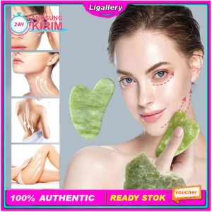 [100% Asli] 1Pcs Alat Pijat Wajah Terapi Muka Batu Jade Giok Gusah Asli Alami MASSAGE MASSAGER STONE