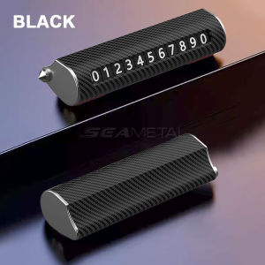 SEAMETAL Car Safety Hammer Car Window Glass Breaker with Temporary Parking Plate Number Auto Seat Belt Life-Saving Emergency Tool