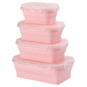 ชุดกล่องอาหารกลางวันแบบพับได้แบบพกพา กล่องอาหารกลางวันแบบพับได้แบบพกพา กล่องเก็บตู้เย็น
