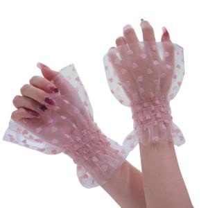 Sheer Heart Print Wrist Cuffs Photography Accessories Lightweight Sheer Cuffs For Studio Outdoor