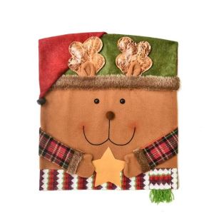 Santa Claus Table Chair Cover Cute Three-dimensional Santa Claus Snowman Elk  Chair Cover Christmas Decorations for Home