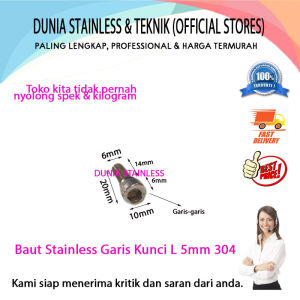 Baut Stainless Garis Kunci L 5mm 304