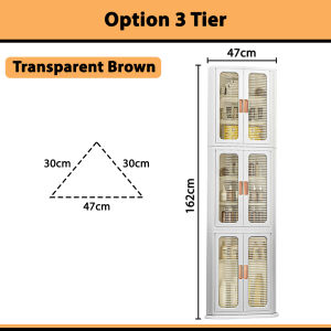Innohut Stackable Corner Storage Cabinet Storage Box Foldable Organizer Rack Rak Sudut Kabinet Berlipat Triangle Rack