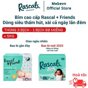 [Voucher 10% toàn gian] Thùng Jumbo 3 bỉm rascal friend tã rascal and friend NewZealand tã rascal and friends chính hãng