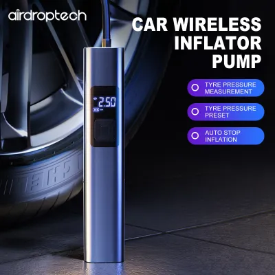 Airdroptech Wireless Inflator Pump 4in1 AI Intelligent Car Vacuum Cleaner Tire Pressure Measure LED Flashlight Portable Tire Inflator