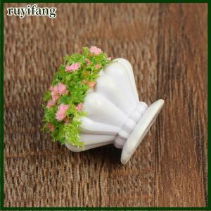 ruyifang 2pcs Dollhouse Furniture 1:12 Accessories Mini Green Plant Bonsai Flower Pots