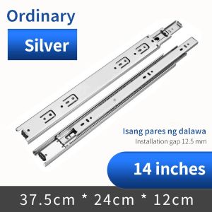 3-Section Full Extension Drawer Slides - Silvery Ball Bearing Heavy Duty Drawer Guides for Cabinets (1 Pair) Fast delivery COD