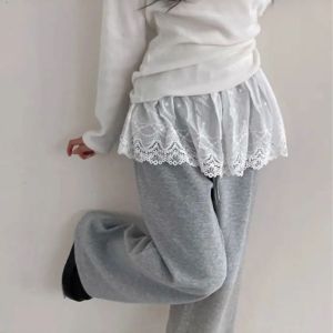 GFNIE6 Thêu hoa Váy lót ren Chống chói Phong cách Hàn Quốc Váy ngắn an toàn bằng ren Thời trang Eo cao Váy ngắn mini dễ thương Các cô gái