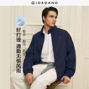 Giordano Men G+ embroidery stand collar jacket Free Shipping 01076671