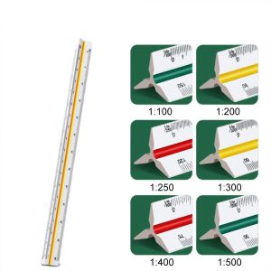 TSEVD 30ซม. ค่ะ ไม้บรรทัดสเกลสามเหลี่ยม การวาดภาพ เทคนิคเชิงเทคนิค ไม้บรรทัดสำหรับสถาปนิก เครื่องมือวาดภาพวาด การวัดขนาด ไม้บรรทัดวาดภาพวาด วิศวกรเชิร์ต
