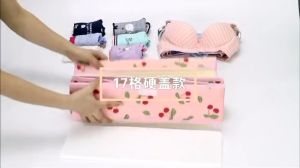 Ella Mall COD Bamboo Charcoal Oxford Cloth 13 Grid Girls Socks Tie Bra Panties Underwear Storage Storage Box