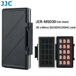 JJC 30 Slots Micro SD Card Case Water-resistant & Shockproof Microsd Memory Card Holder Organizer Storage Box with Sticker for TF Micro SDHC SDXC