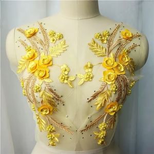 LITTLEX Hoa 3D Phụ kiện trang trí váy cưới Trắng Đen Hạt tua rua Đồ trang trí bằng ren Vải ren Vải thêu đính họa tiết