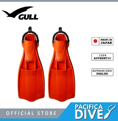 GULL GT Open Heel Fins With Spring Strap Orange