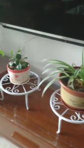 2PC Plant Stand Rack for Indoor Outdoor Plant Black Metal Flower Pot Holder Rustproof Iron Garden Rack